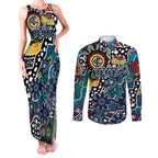 Personalised Blues AFL Celebrating 50 Years of Naidoc Couples Matching Tank Maxi Dress and Long Sleeve Button Shirt NAIDOC Week 2025 Aboriginal