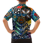 Personalised Blues AFL Celebrating 50 Years of Naidoc Family Matching Long Sleeve Bodycon Dress and Hawaiian Shirt NAIDOC Week 2025 Aboriginal