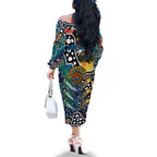 Personalised Blues AFL Celebrating 50 Years of Naidoc Family Matching Off The Shoulder Long Sleeve Dress and Hawaiian Shirt NAIDOC Week 2025 Aboriginal