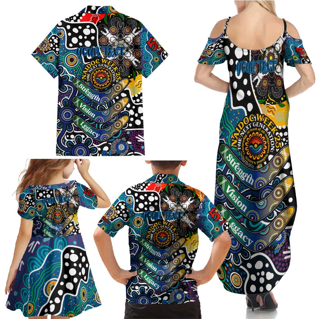 Personalised Blues AFL Celebrating 50 Years of Naidoc Family Matching Summer Maxi Dress and Hawaiian Shirt NAIDOC Week 2025 Aboriginal