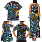 Personalised Blues AFL Celebrating 50 Years of Naidoc Family Matching Tank Maxi Dress and Hawaiian Shirt NAIDOC Week 2025 Aboriginal