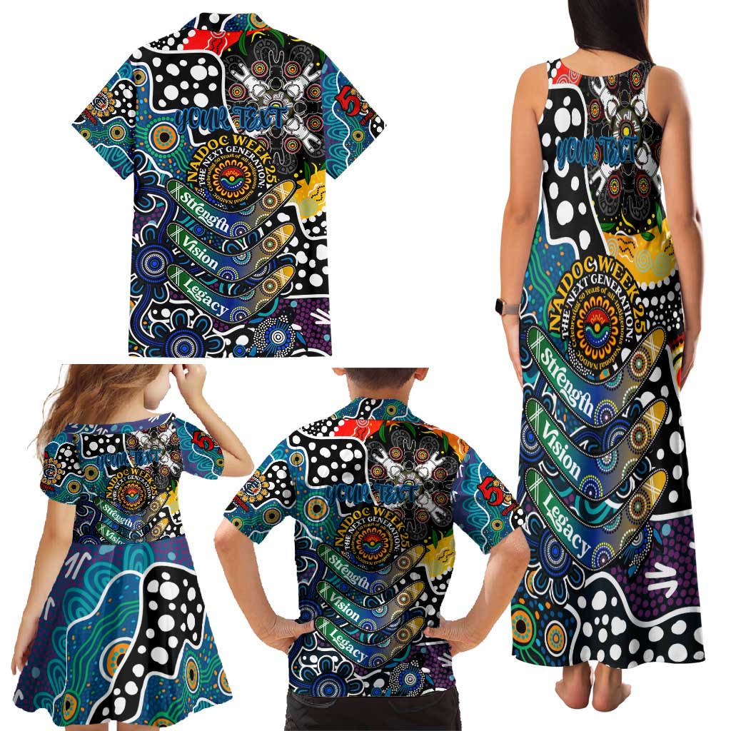 Personalised Blues AFL Celebrating 50 Years of Naidoc Family Matching Tank Maxi Dress and Hawaiian Shirt NAIDOC Week 2025 Aboriginal