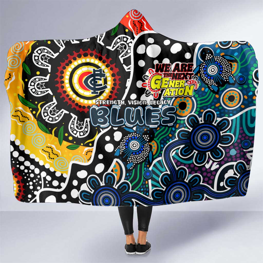 Blues AFL Celebrating 50 Years of Naidoc Hooded Blanket NAIDOC Week 2025 Aboriginal