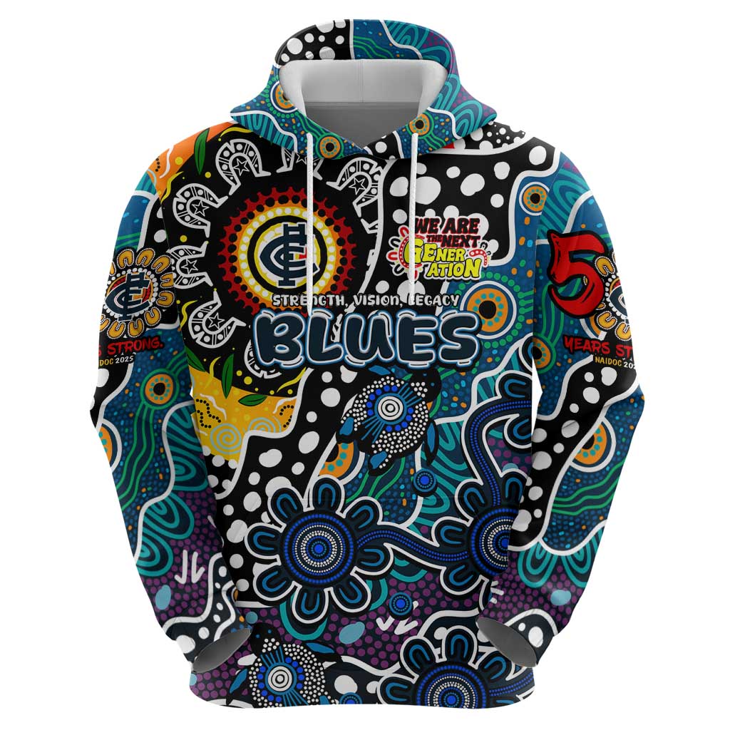 Personalised Blues AFL Celebrating 50 Years of Naidoc Hoodie NAIDOC Week 2025 Aboriginal