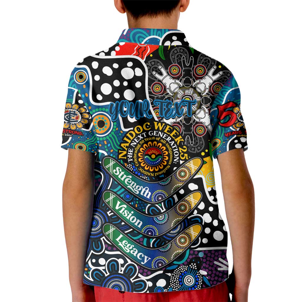 Personalised Blues AFL Celebrating 50 Years of Naidoc Kid Polo Shirt NAIDOC Week 2025 Aboriginal