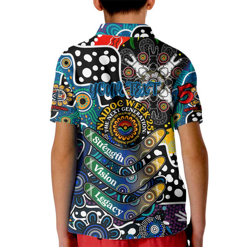 Personalised Blues AFL Celebrating 50 Years of Naidoc Kid Polo Shirt NAIDOC Week 2025 Aboriginal