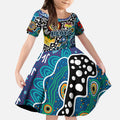Personalised Blues AFL Celebrating 50 Years of Naidoc Kid Short Sleeve Dress NAIDOC Week 2025 Aboriginal