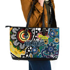 Blues AFL Celebrating 50 Years of Naidoc Leather Tote Bag NAIDOC Week 2025 Aboriginal