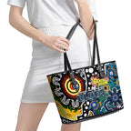 Blues AFL Celebrating 50 Years of Naidoc Leather Tote Bag NAIDOC Week 2025 Aboriginal
