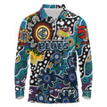 Personalised Blues AFL Celebrating 50 Years of Naidoc Long Sleeve Polo Shirt NAIDOC Week 2025 Aboriginal