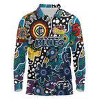 Personalised Blues AFL Celebrating 50 Years of Naidoc Long Sleeve Polo Shirt NAIDOC Week 2025 Aboriginal