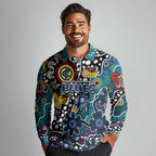 Personalised Blues AFL Celebrating 50 Years of Naidoc Long Sleeve Polo Shirt NAIDOC Week 2025 Aboriginal