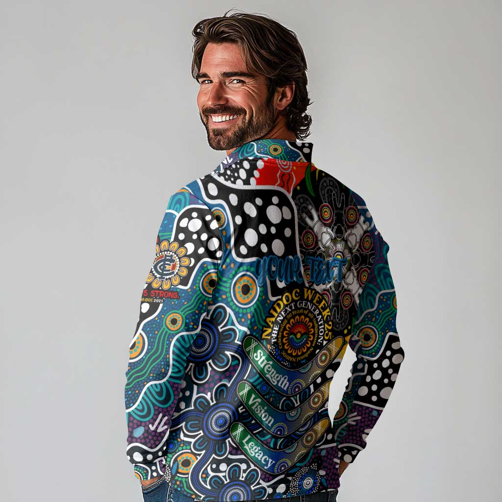 Personalised Blues AFL Celebrating 50 Years of Naidoc Long Sleeve Polo Shirt NAIDOC Week 2025 Aboriginal