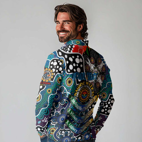 Personalised Blues AFL Celebrating 50 Years of Naidoc Long Sleeve Polo Shirt NAIDOC Week 2025 Aboriginal