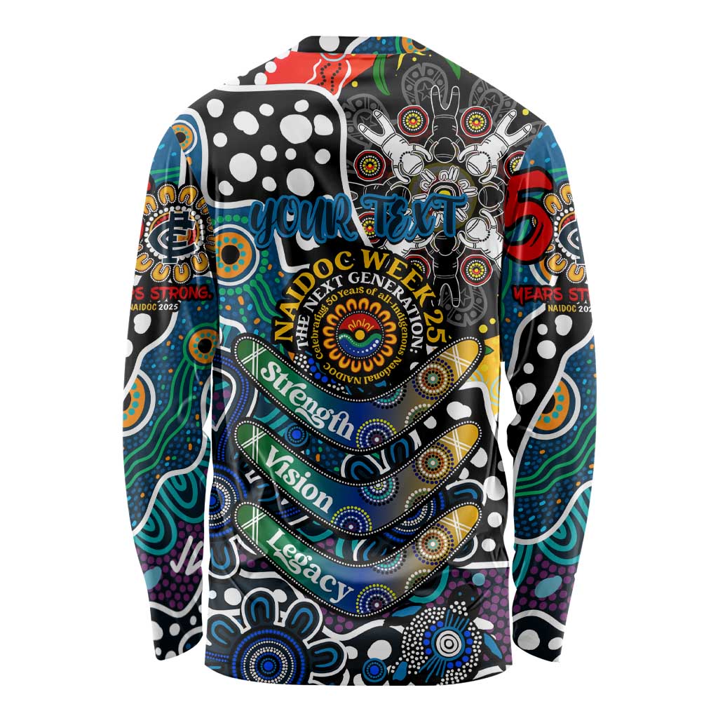 Personalised Blues AFL Celebrating 50 Years of Naidoc Long Sleeve Shirt NAIDOC Week 2025 Aboriginal
