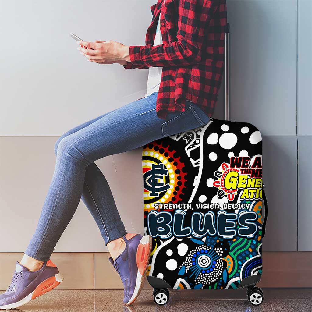 Blues AFL Celebrating 50 Years of Naidoc Luggage Cover NAIDOC Week 2025 Aboriginal