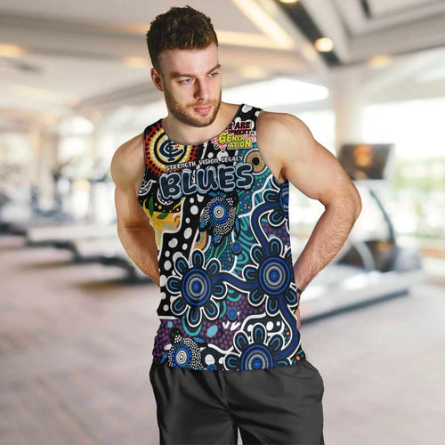 Personalised Blues AFL Celebrating 50 Years of Naidoc Men Tank Top NAIDOC Week 2025 Aboriginal