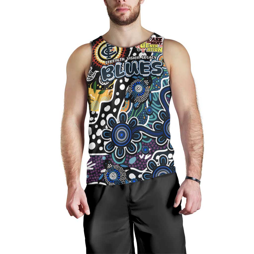 Personalised Blues AFL Celebrating 50 Years of Naidoc Men Tank Top NAIDOC Week 2025 Aboriginal