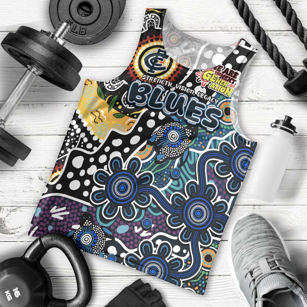Personalised Blues AFL Celebrating 50 Years of Naidoc Men Tank Top NAIDOC Week 2025 Aboriginal