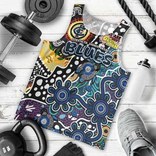 Personalised Blues AFL Celebrating 50 Years of Naidoc Men Tank Top NAIDOC Week 2025 Aboriginal