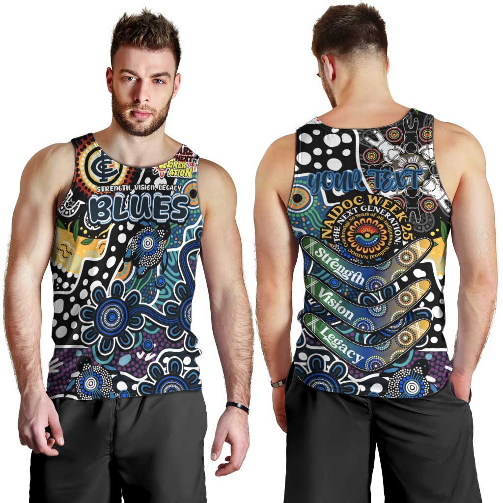 Personalised Blues AFL Celebrating 50 Years of Naidoc Men Tank Top NAIDOC Week 2025 Aboriginal