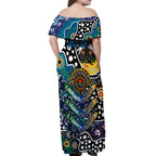 Personalised Blues AFL Celebrating 50 Years of Naidoc Off Shoulder Maxi Dress NAIDOC Week 2025 Aboriginal