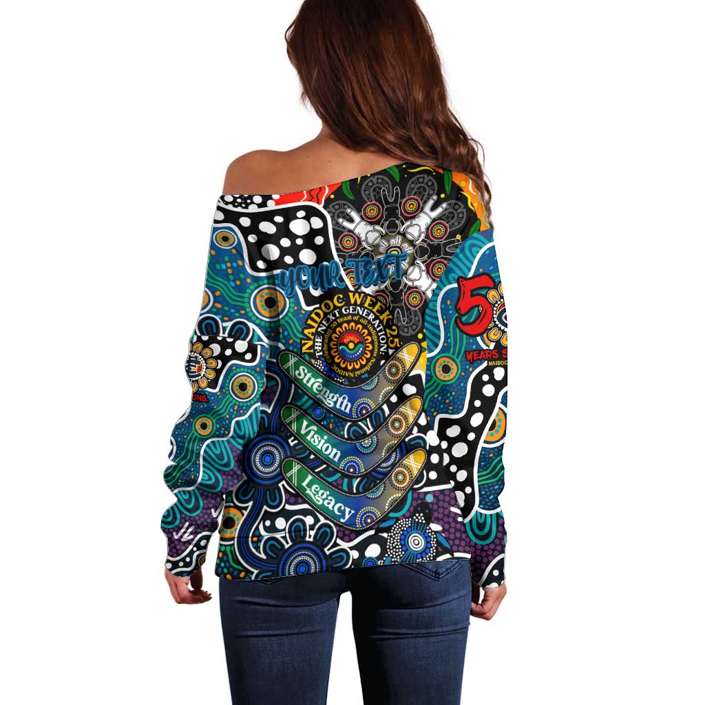 Personalised Blues AFL Celebrating 50 Years of Naidoc Off Shoulder Sweater NAIDOC Week 2025 Aboriginal