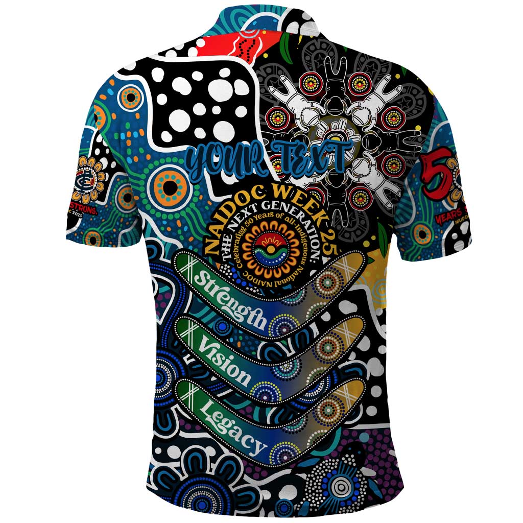 Personalised Blues AFL Celebrating 50 Years of Naidoc Polo Shirt NAIDOC Week 2025 Aboriginal