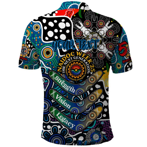 Personalised Blues AFL Celebrating 50 Years of Naidoc Polo Shirt NAIDOC Week 2025 Aboriginal