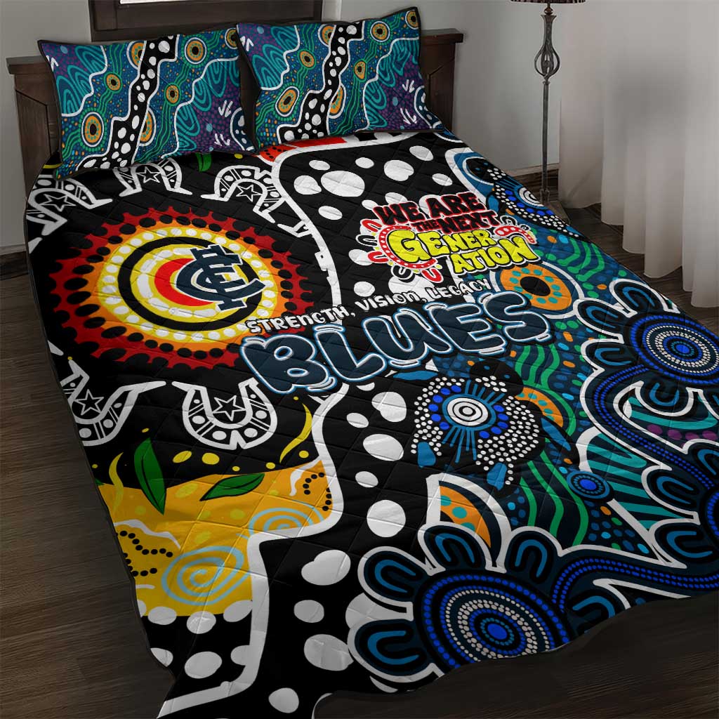 Blues AFL Celebrating 50 Years of Naidoc Quilt Bed Set NAIDOC Week 2025 Aboriginal