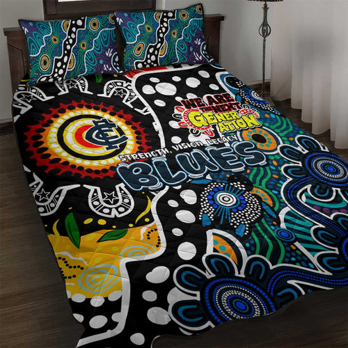 Blues AFL Celebrating 50 Years of Naidoc Quilt Bed Set NAIDOC Week 2025 Aboriginal