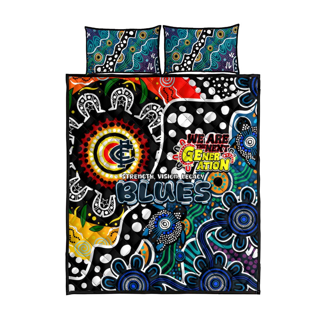 Blues AFL Celebrating 50 Years of Naidoc Quilt Bed Set NAIDOC Week 2025 Aboriginal