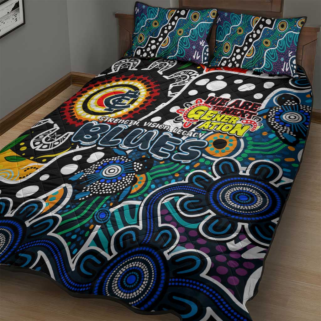 Blues AFL Celebrating 50 Years of Naidoc Quilt Bed Set NAIDOC Week 2025 Aboriginal
