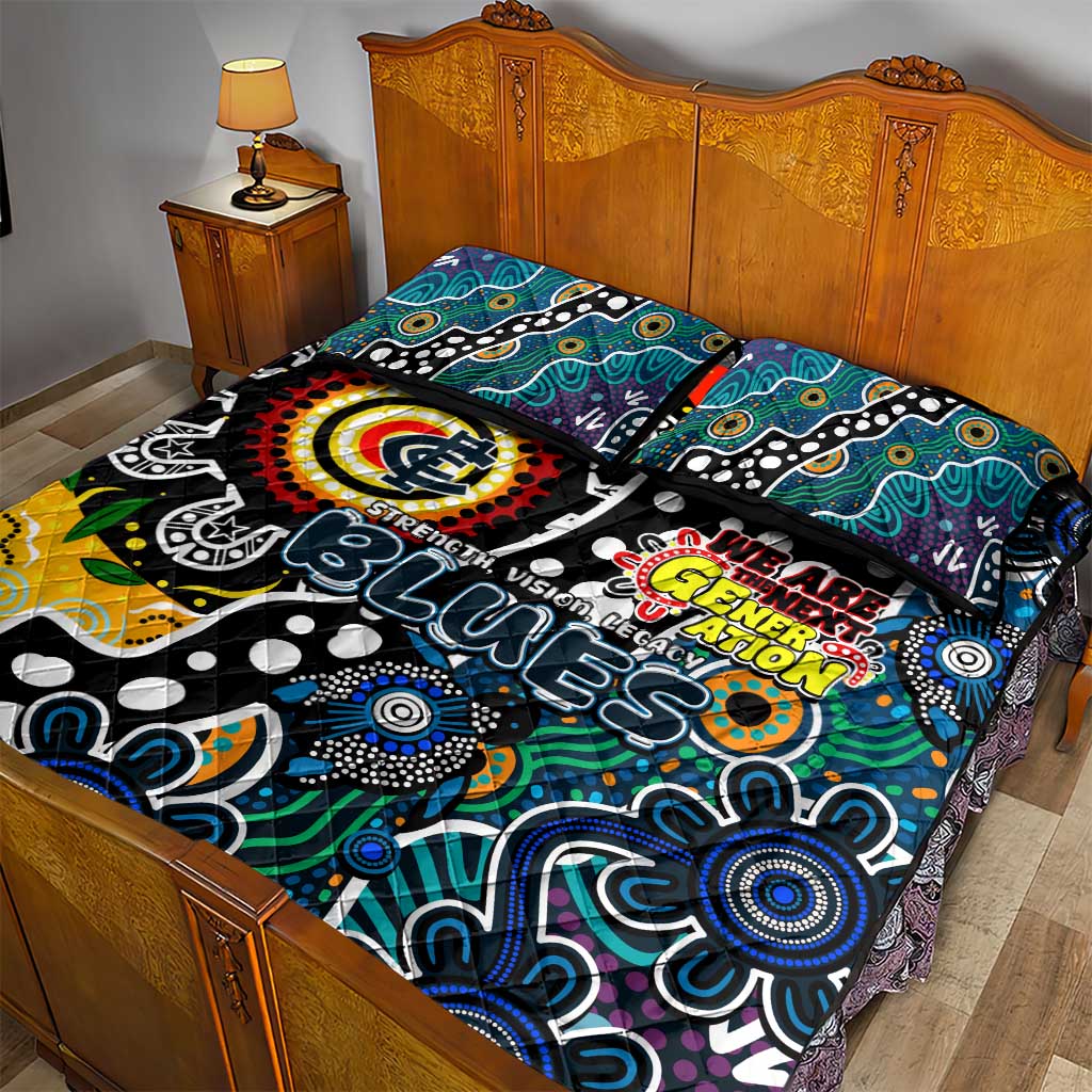 Blues AFL Celebrating 50 Years of Naidoc Quilt Bed Set NAIDOC Week 2025 Aboriginal