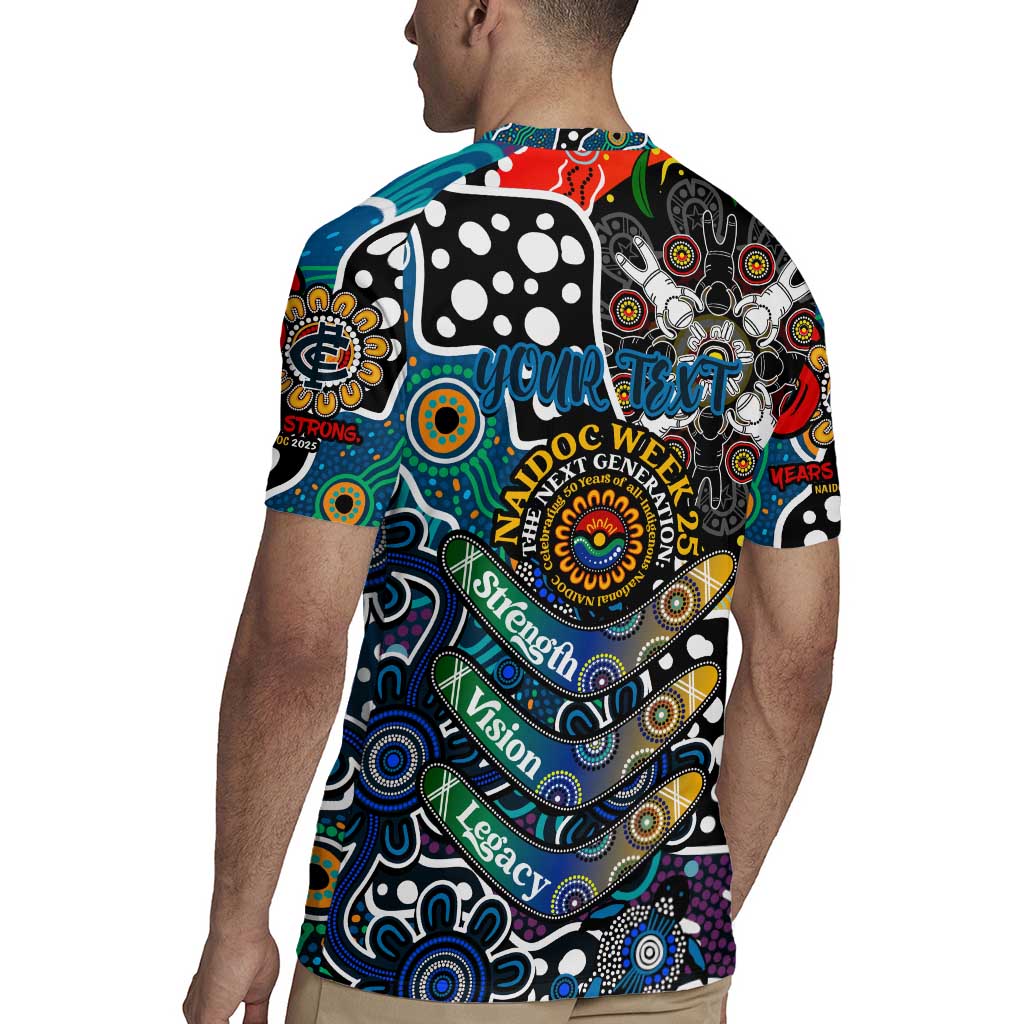 Personalised Blues AFL Celebrating 50 Years of Naidoc Rugby Jersey NAIDOC Week 2025 Aboriginal