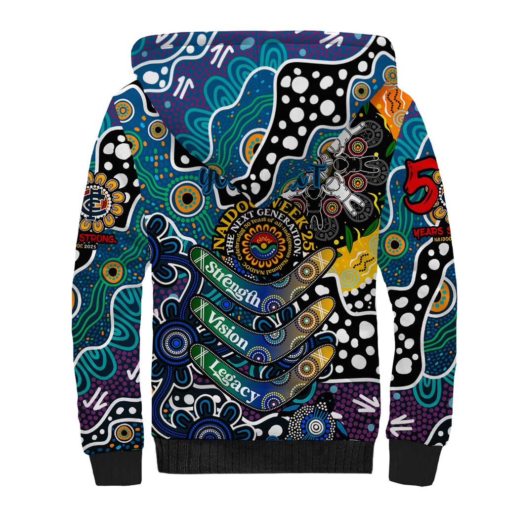 Personalised Blues AFL Celebrating 50 Years of Naidoc Sherpa Hoodie NAIDOC Week 2025 Aboriginal