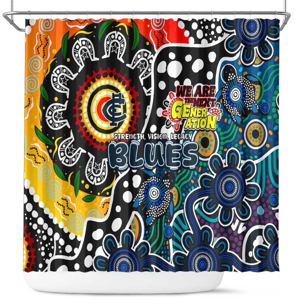 Blues AFL Celebrating 50 Years of Naidoc Shower Curtain NAIDOC Week 2025 Aboriginal