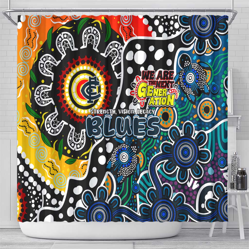Blues AFL Celebrating 50 Years of Naidoc Shower Curtain NAIDOC Week 2025 Aboriginal
