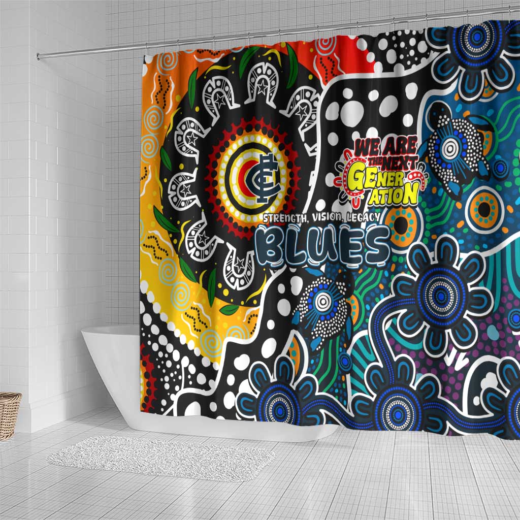 Blues AFL Celebrating 50 Years of Naidoc Shower Curtain NAIDOC Week 2025 Aboriginal