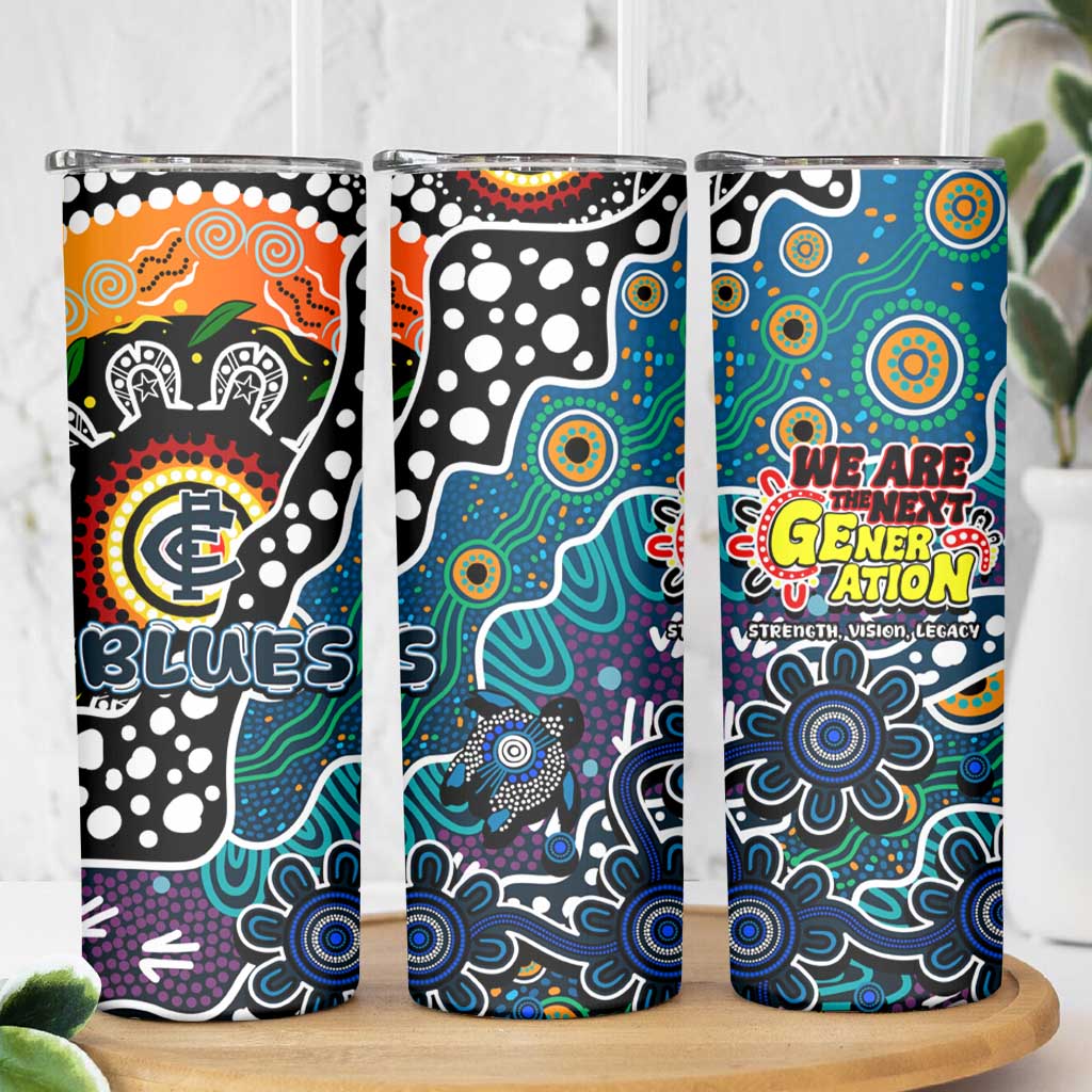 Blues AFL Celebrating 50 Years of Naidoc Skinny Tumbler NAIDOC Week 2025 Aboriginal