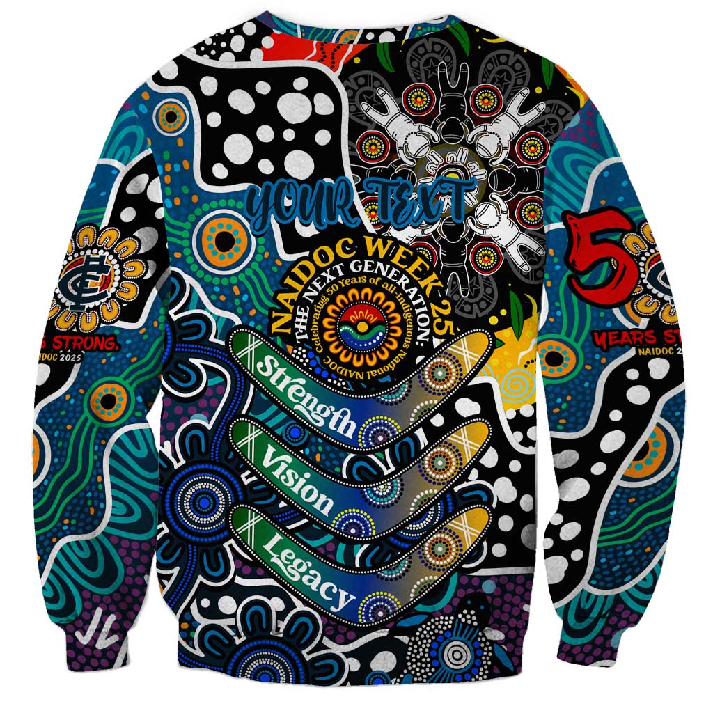 Personalised Blues AFL Celebrating 50 Years of Naidoc Sweatshirt NAIDOC Week 2025 Aboriginal