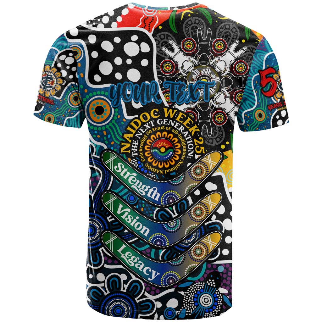 Personalised Blues AFL Celebrating 50 Years of Naidoc T Shirt NAIDOC Week 2025 Aboriginal