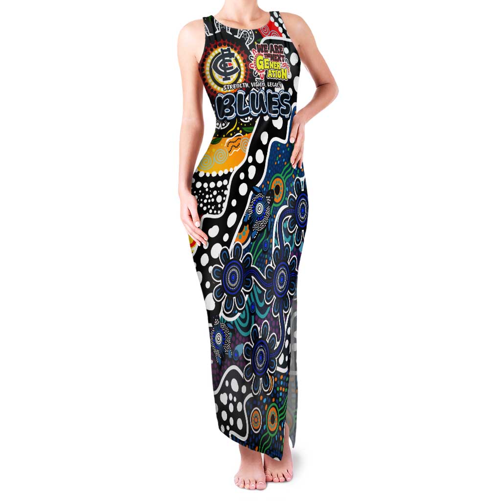 Personalised Blues AFL Celebrating 50 Years of Naidoc Tank Maxi Dress NAIDOC Week 2025 Aboriginal