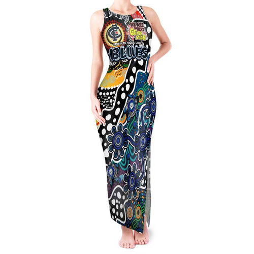 Personalised Blues AFL Celebrating 50 Years of Naidoc Tank Maxi Dress NAIDOC Week 2025 Aboriginal