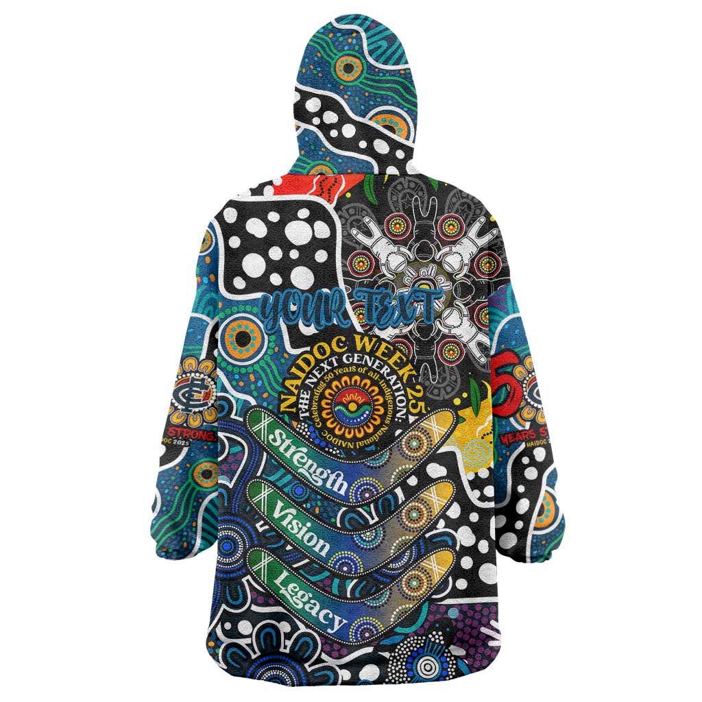 Personalised Blues AFL Celebrating 50 Years of Naidoc Wearable Blanket Hoodie NAIDOC Week 2025 Aboriginal