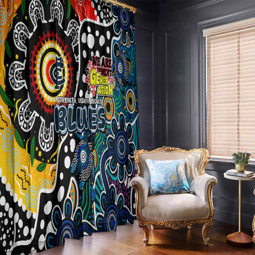 Blues AFL Celebrating 50 Years of Naidoc Window Curtain NAIDOC Week 2025 Aboriginal