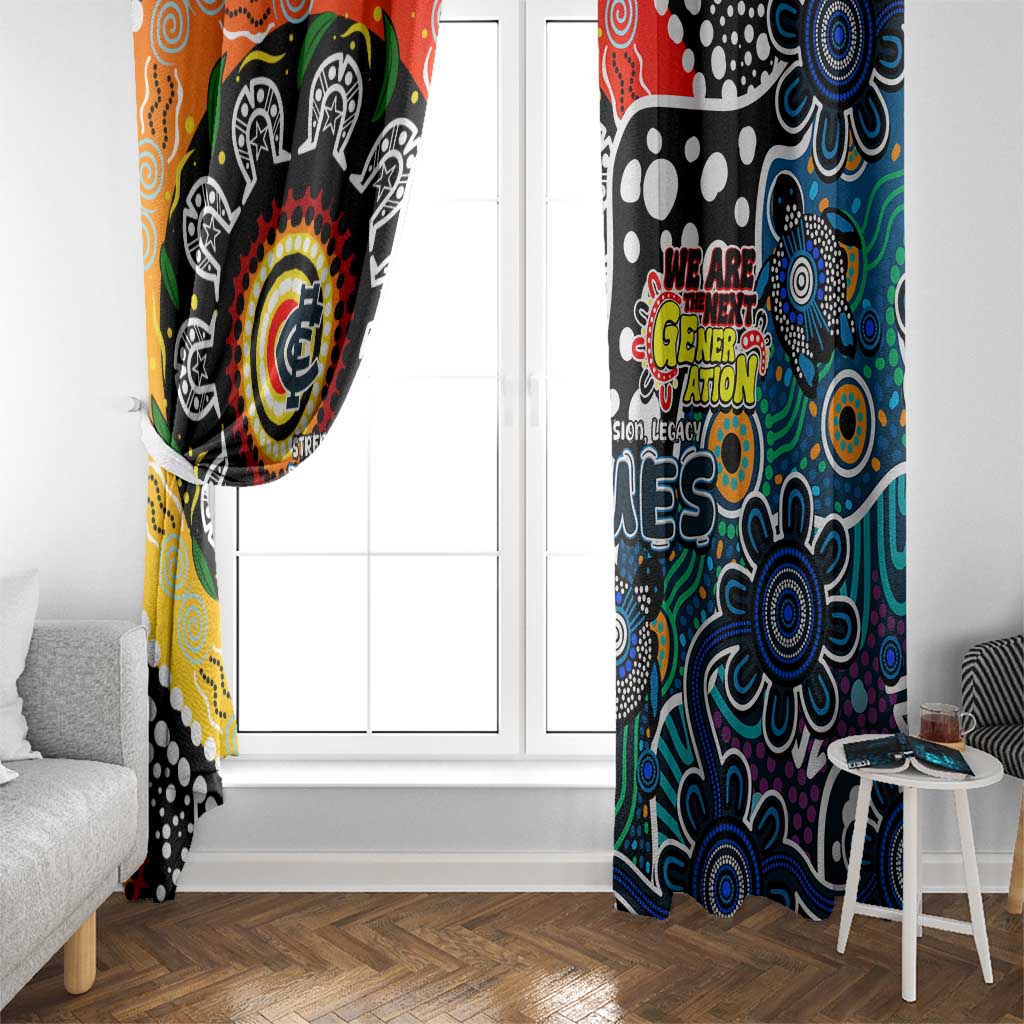 Blues AFL Celebrating 50 Years of Naidoc Window Curtain NAIDOC Week 2025 Aboriginal