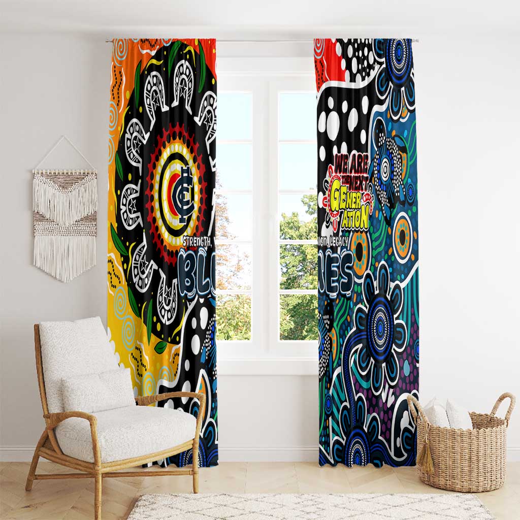 Blues AFL Celebrating 50 Years of Naidoc Window Curtain NAIDOC Week 2025 Aboriginal