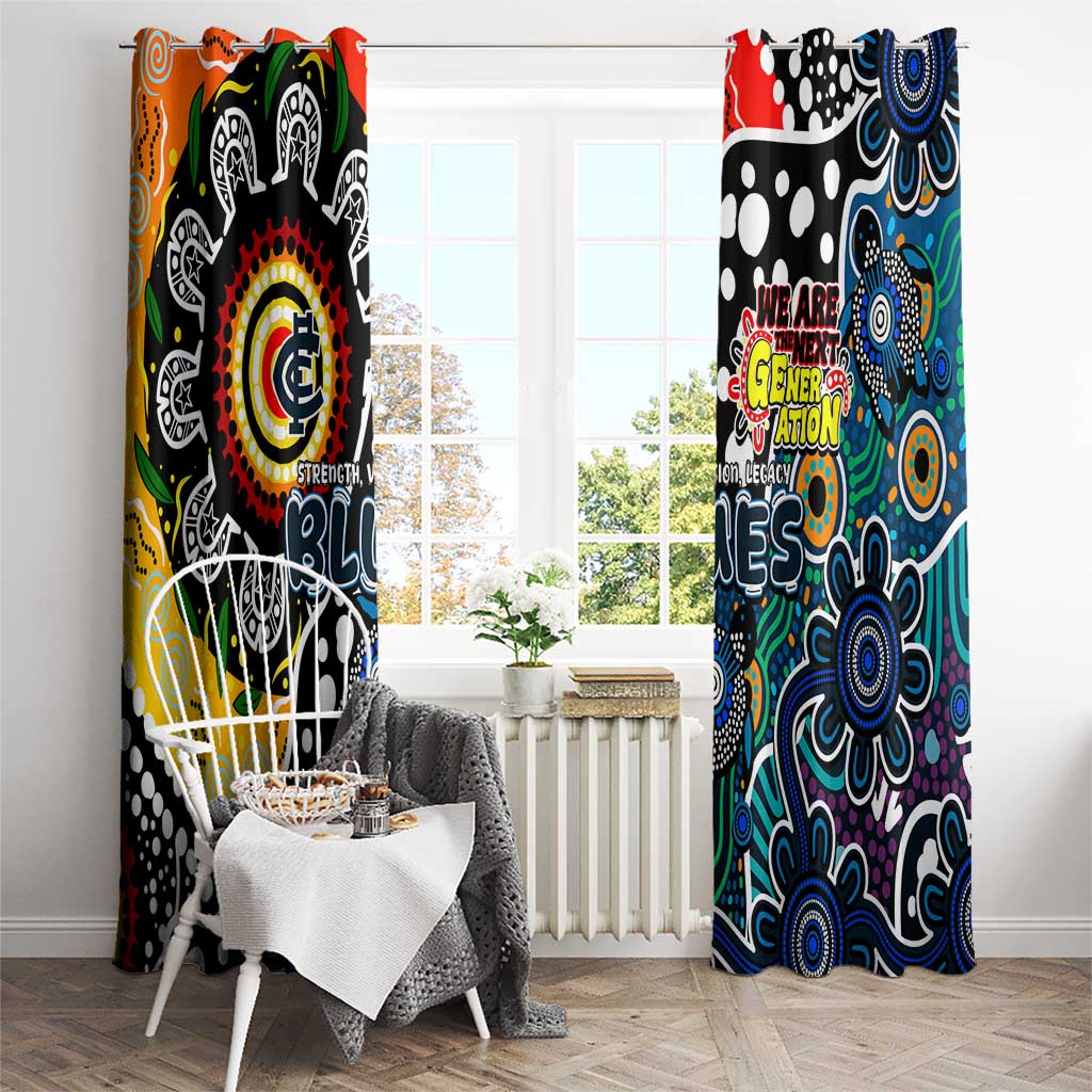 Blues AFL Celebrating 50 Years of Naidoc Window Curtain NAIDOC Week 2025 Aboriginal