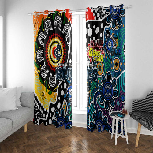 Blues AFL Celebrating 50 Years of Naidoc Window Curtain NAIDOC Week 2025 Aboriginal